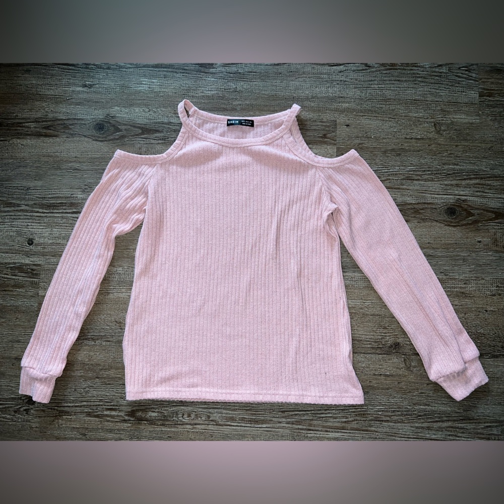SHEIN Blush Ribbed Knit Top
